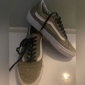 Gold sparkle vans